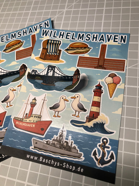 Aufkleber-Bogen Sticker Sheet Wilhelmshaven