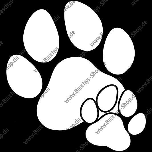 Aufkleber große und kleine Hundepfote (überlagernd)