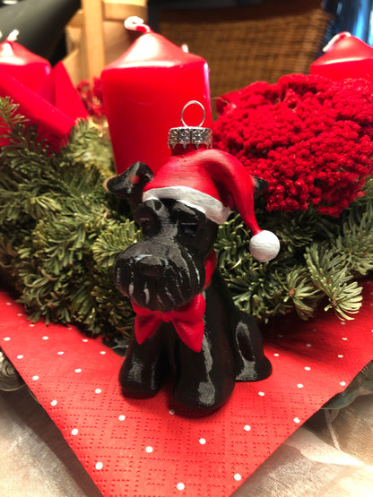 SantaPaws Weihnachtsbaum Ornament - Zwergschnauzer