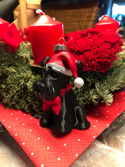 SantaPaws Weihnachtsbaum Ornament - Zwergschnauzer