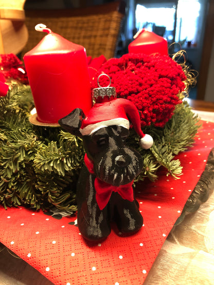 SantaPaws Weihnachtsbaum Ornament - Zwergschnauzer