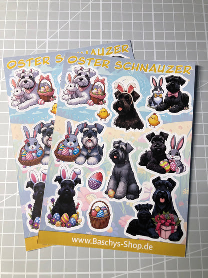 Aufkleber-Bogen Sticker Sheets Ostern - Schnauzer