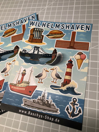 Aufkleber-Bogen Sticker Sheet Wilhelmshaven