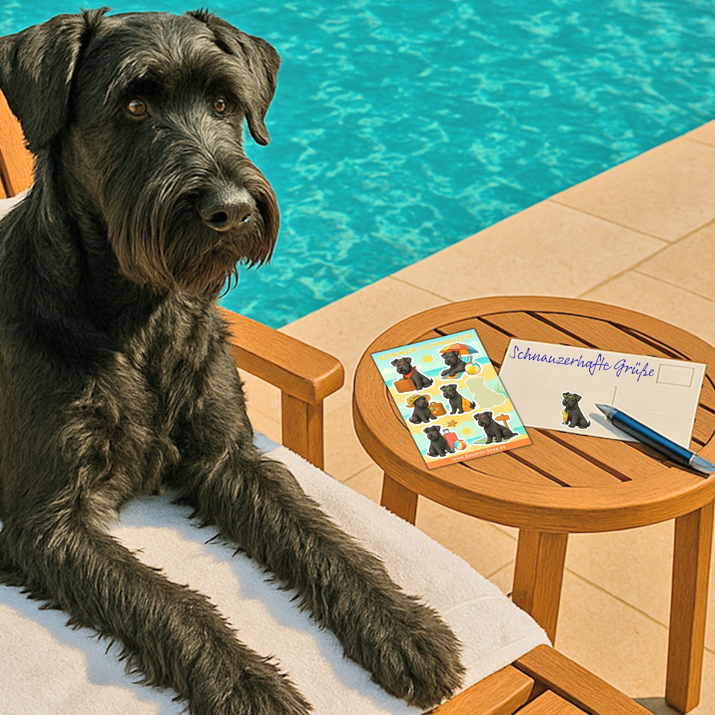 Aufkleber-Bogen Sticker Sheets Sommer Urlaub mit Schnauzern